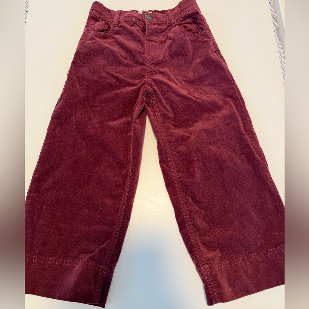 Zara Burgundy Corduroy Trousers size 6 EUC